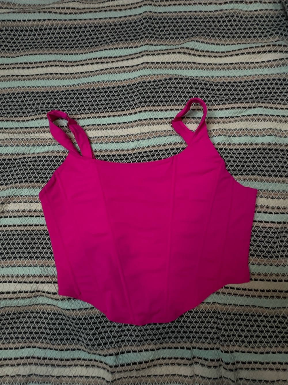 ReoRia Hot Pink Square-Neck Tank Top